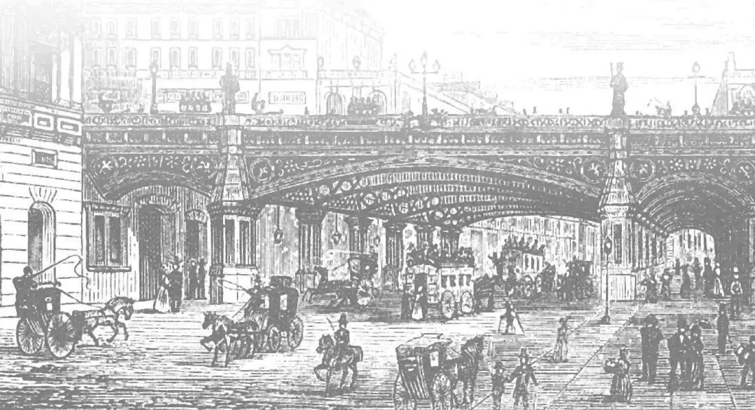 The Holborn Valley Viaduct in the City of London 1871 Engraving from - фото 69