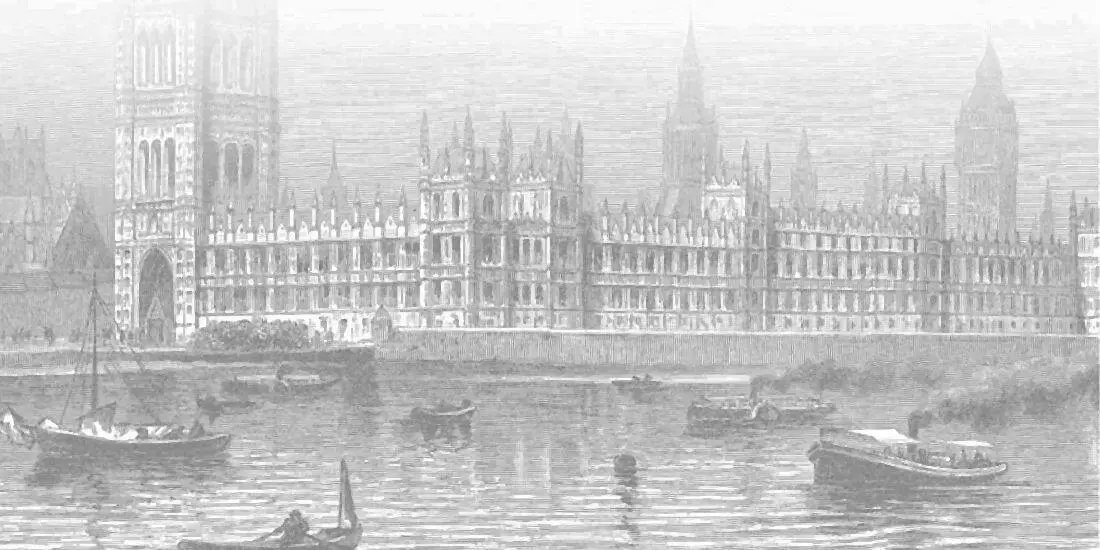 The Palace of Westminster in London England Wood engraving after a drawing - фото 108