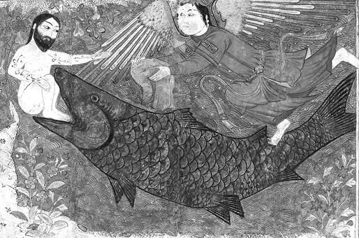 Иона кит и ангел Персидская миниатюра из исторического сочинения - фото 17