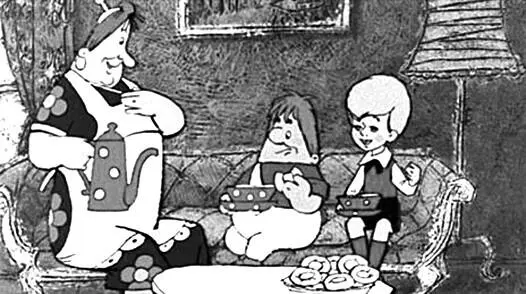 Сцена из мультфильма Бориса Степанцева Малыш и Карлсон 1968 по повести - фото 102