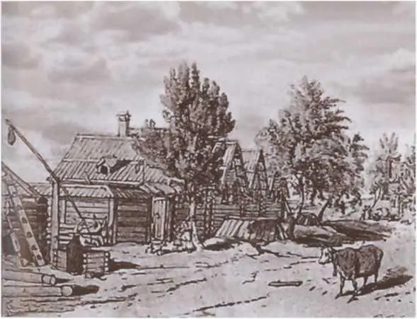 Русская деревня XVIII века Рисунок Д Аткисона Русский крестьянин Гравюра - фото 8
