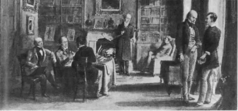 Встреча Байрона и Вальтера Скотта у Джона Меррея 1815 С картины Л Вернера - фото 67