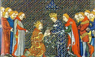 26 Эдуард III приносит оммаж Филиппу VI Валуа 1329 г Миниатюра из Больших - фото 44