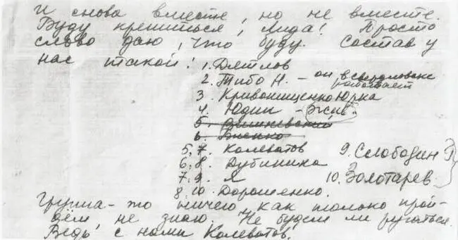 Илл 32 Написанный рукой Зины Колмогоровой список участников похода с - фото 34