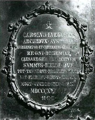 Клеймо на крышке гроба Карла Людвига Австрийского Склеп капуцинов г Вена - фото 150