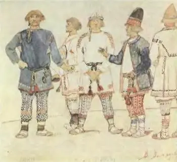 Ластовицы В М Васнецов Эскизы костюмов к опере Снегурочка 1885 ГТГ - фото 55