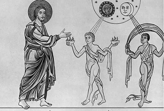 33 Сотворение светил Hortus Deliciarum копия Страсбург Bibliothèque - фото 48