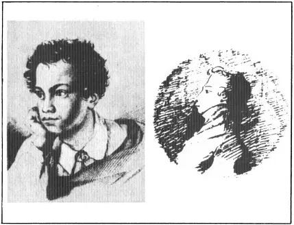 Е ГЕЙТМАН Пушкин Гравюра 1822 А С ПУШКИН Автопортрет в круге - фото 3