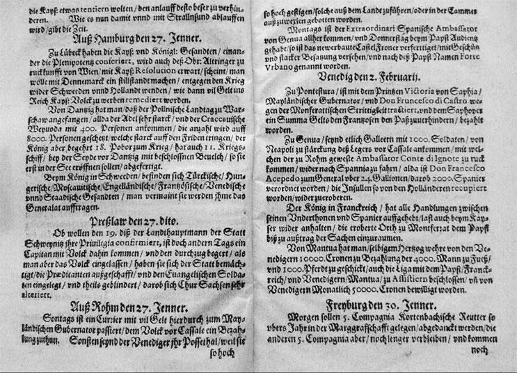 02 Wochentliche Ordinari Zeitung 1629 Ранний выпуск немецкой газеты В - фото 2