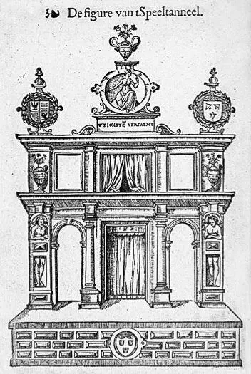 76 Сцена Общества любителей риторики в АнтверпенеГравюра 1561 Подобные - фото 74