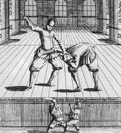 107 Дерущиеся клоуныГравюра Иоганна Георга Пушнера из книги Грегорио - фото 105
