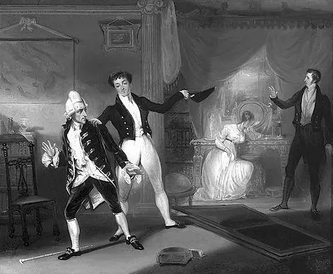 167 Сцена с ширмами в американской постановке комедии Шеридана Школа - фото 165