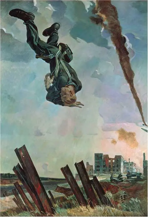 Александр Дейнека Сбитый ас 1943 На картине Парашютист над морем горизонта - фото 60