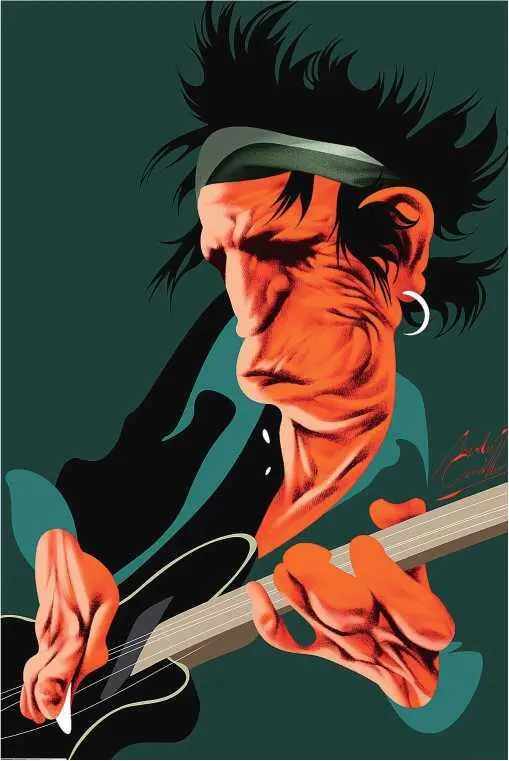 Андре Каррильо Портрет Кита Ричардса В портрете гитариста The Rolling Stones - фото 72