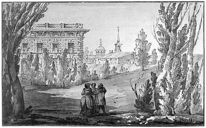 41 Д Кваренги Петергофская гранильная фабрика Вид фабрики Рисунок 1780е - фото 45