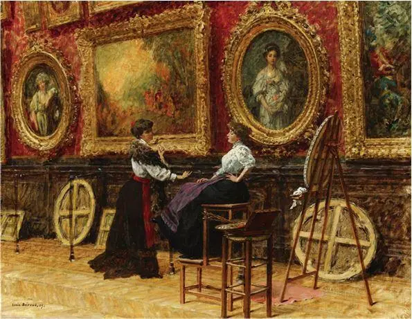 Луи Беро Louis Beroud 18521930 Копиисты в Лувре Холст масло 1909 - фото 43