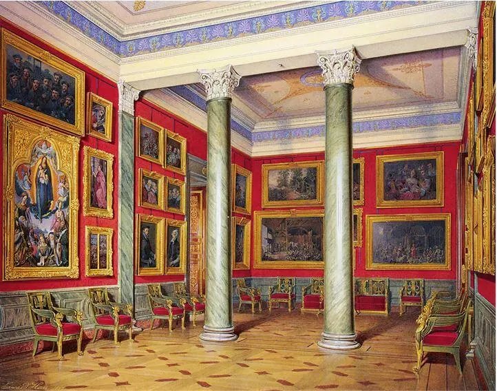 Э П Гау 18071887 Новый Эрмитаж Зал немецкой живописи Бумага акварель - фото 96