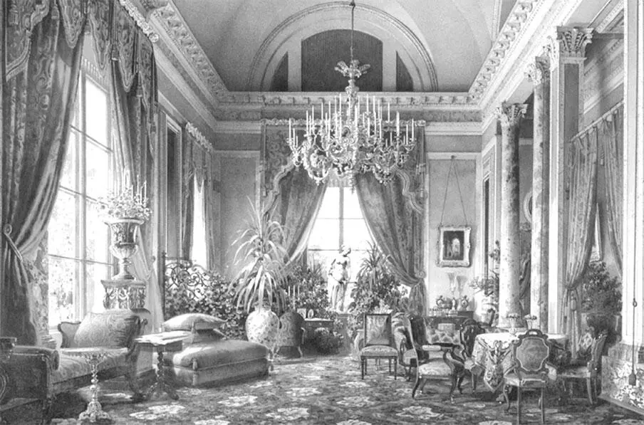 ЛО Премацци Цветочное убранство большой Малиновой гостиной 1863 г - фото 329