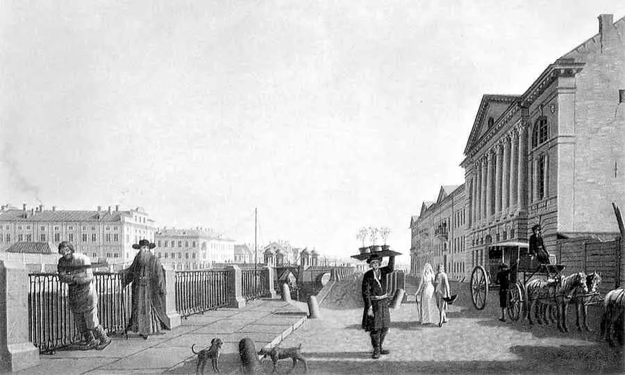 Б Патерсен Набережная Фонтанки у Аничкова моста 1793 г Слева дом А Д - фото 248