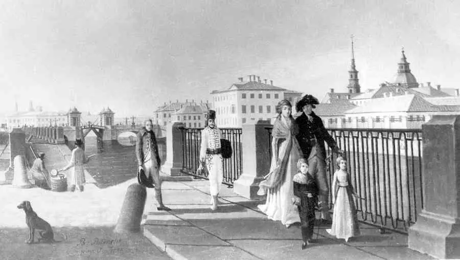 Б Патерсен Набережная Фонтанки у Симеоновского моста Фрагмент Около 1797 г - фото 383