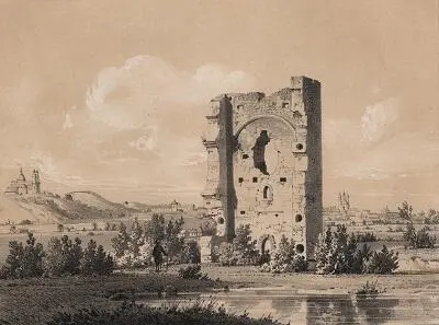 Ил 124 Адам Ле Руе 182571863 Развалины башни в Белавине Рисунок из - фото 159