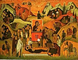Ил 128 Успение св Ефрема Сирина Византийская икона Середина XV в Музей - фото 163