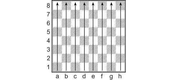 Диаграмма 4 Вертикали на шахматной доске обозначаются латинскими буквами а - фото 4