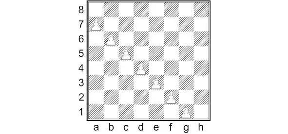 Диаграмма 8 2 Постройте используя эти же пешки диагональ из пяти белых - фото 8