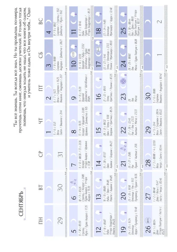 Лунный календарь на 2022 год Ведический индийский - фото 19
