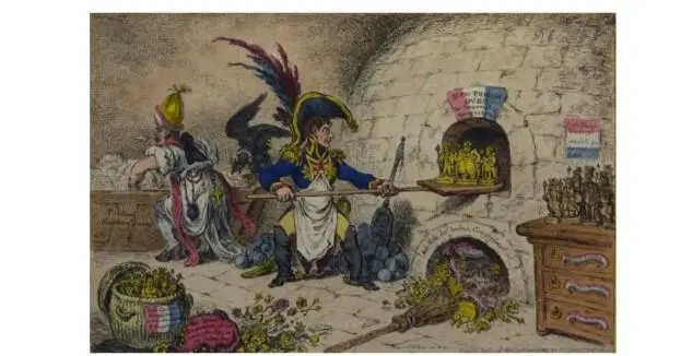 На карикатуре показан Наполеон в роли пекаря выпекающего новую аристократию из - фото 22