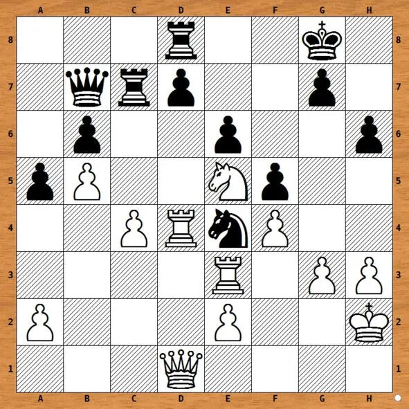 1Rее4 fe 2 Rd6 Rсс8 3 Qd4 Rв8 1 Rе5 de 2 Ke5 Rе8 3 Kf6 - фото 19