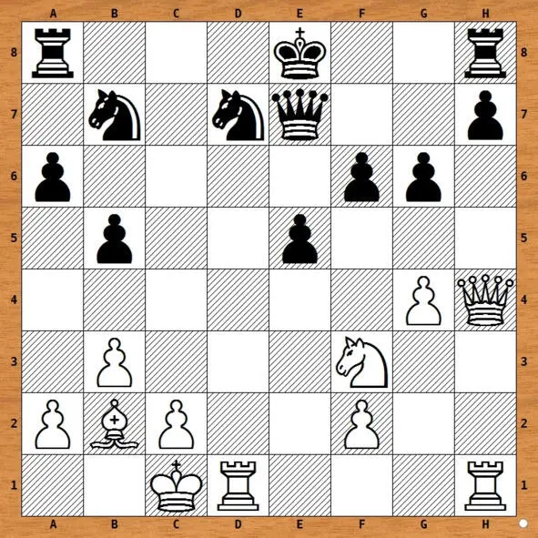 1 Rd7 Kd7 2 g5 Raf8 3 gf Qf6 4 Qh3 Qf5 5 Ne5 Kc7 6Ng6 Qh3 7 - фото 25