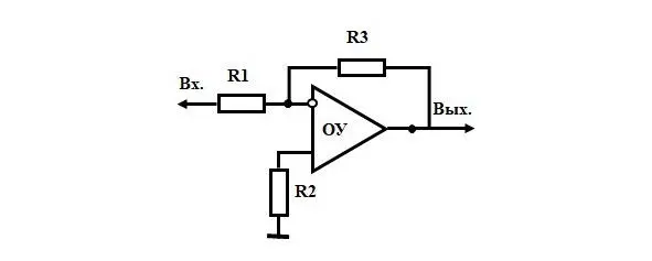 Рис 2224 Схема инвертора инвертирующего усилителя ОУ операционный - фото 24