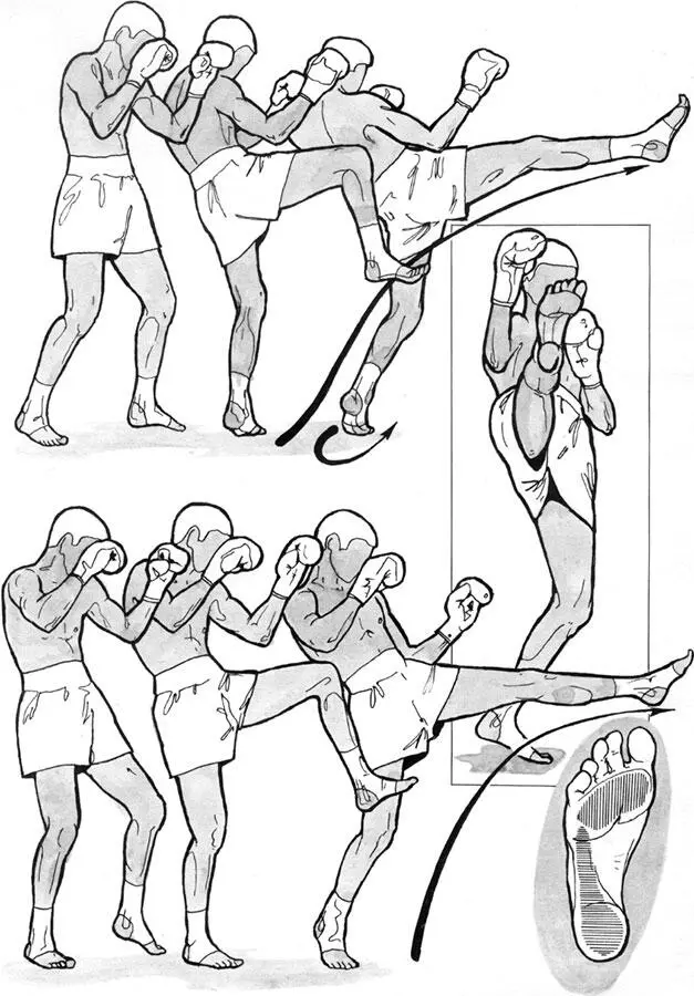 ダイレクトキック ブックSZayashnikovaタイのボクシング第1版1994から描画 振戦は前方足 - фото 10