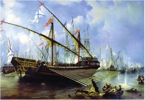 Сражение при Гренгаме 27 июля 1720 г Ф Перро Под барабанную дробь косого - фото 2