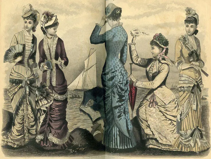 Парижская мода как показано на иллюстрации из Petersons Magazine в июле 1880 - фото 24