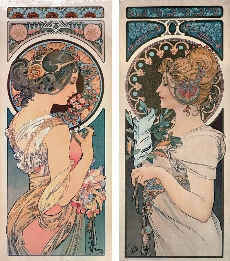 Картины Примула и Перо 1899 чешского художника Альфонса Мухи который - фото 55