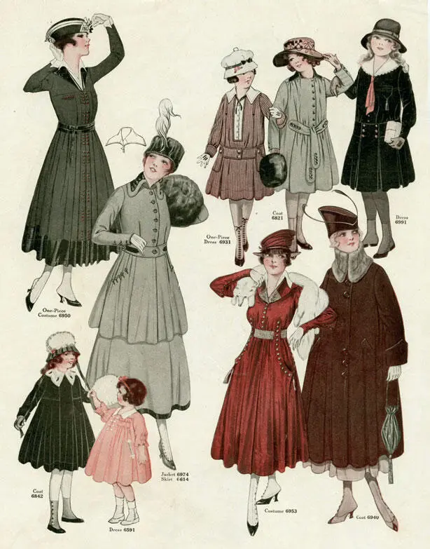 Одежда для девочек на этой иллюстрации из Pictorial Review 1916 года отличается - фото 176
