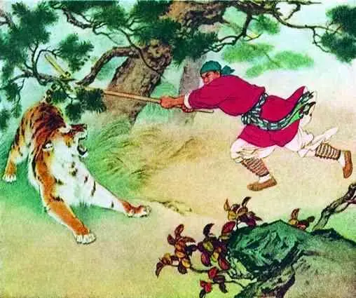 Лю Цзию У Сун убивает тигра Кубок Бронза эпоха Цинь Ваза Розовый - фото 132