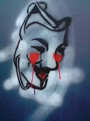 Ссылка на источник изображения V for Vendetta mask stencil crying by - фото 2