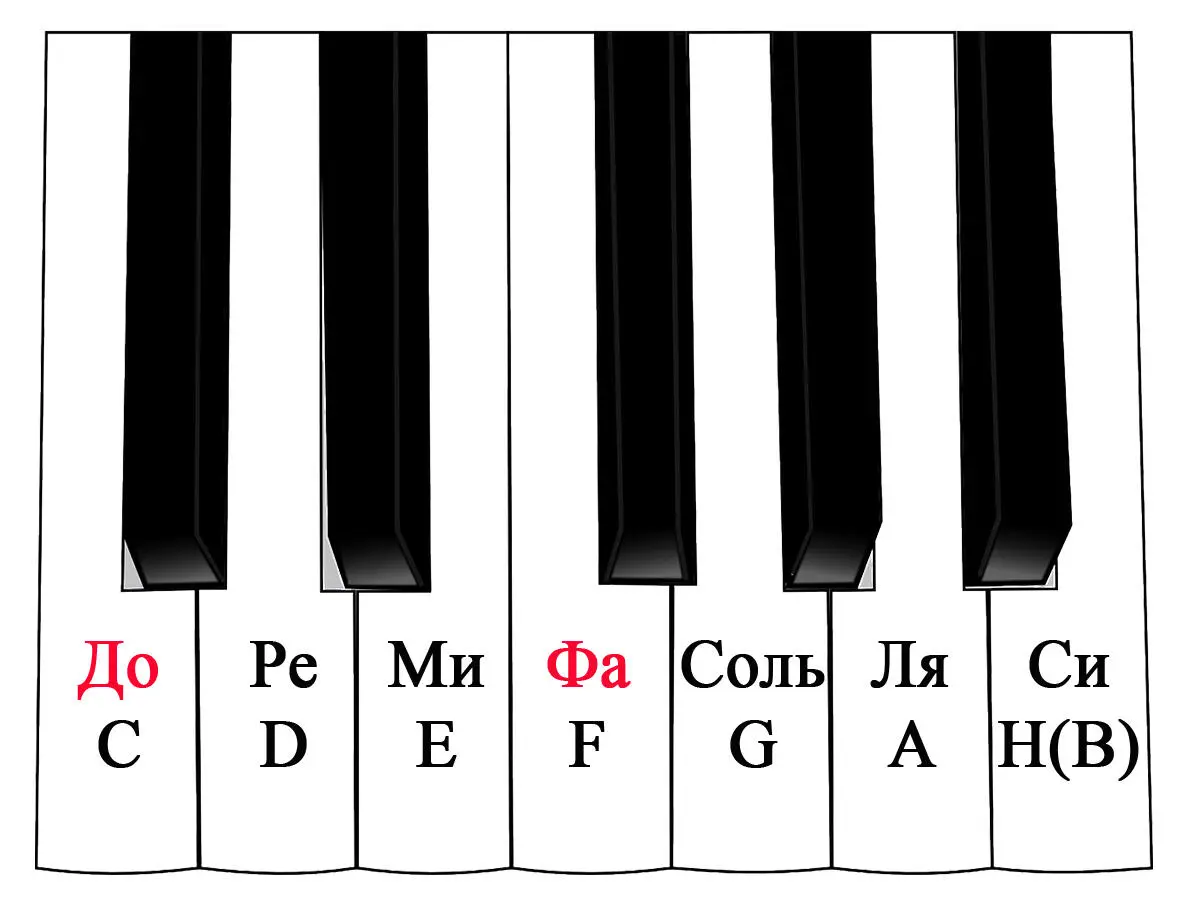 Чёрные клавиши их пять это тоже ноты как бы промежуточные между основными - фото 1