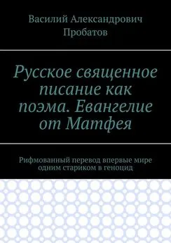 Василий Пробатов - Русское священное писание как поэма. Евангелие от Матфея. Рифмованный перевод впервые мире одним стариком в геноцид