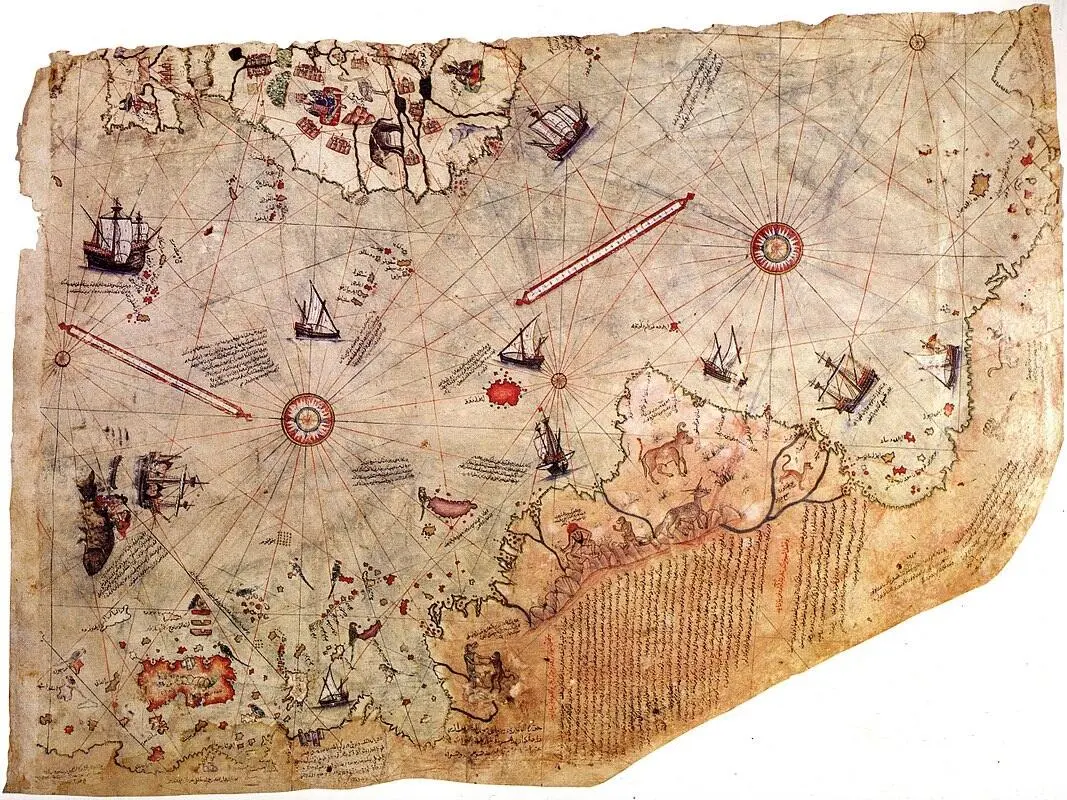 Уцелевший фрагмент первой мировой карты Пириреиса датируемый 1513 годом - фото 4
