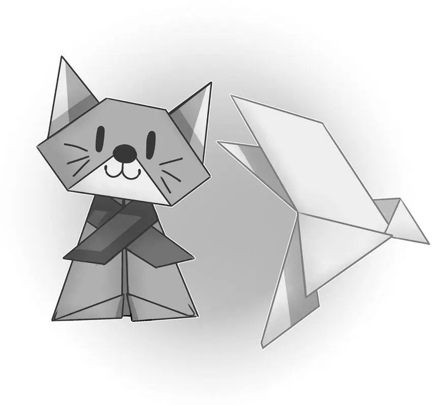 Что такое оригами Мы сейчас узнаем с вами Лист бумаги мы возьмём Пополам - фото 1