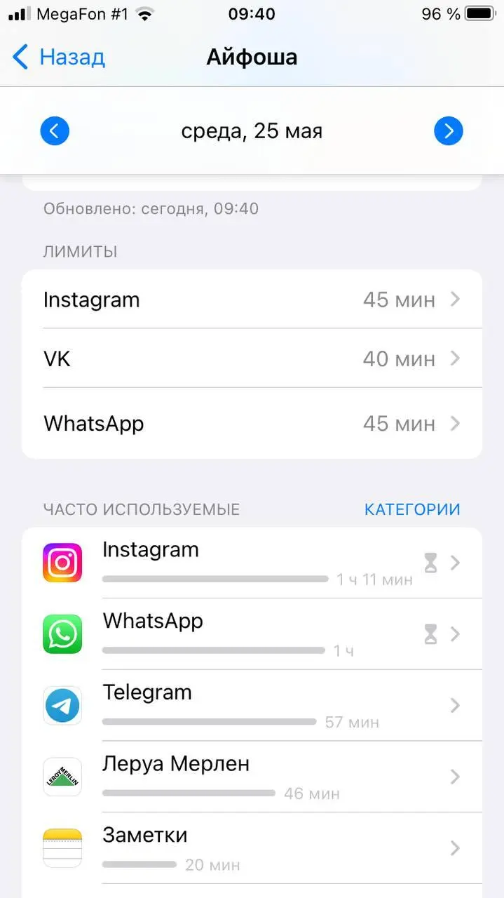 Установленные лимиты на самые опасные с точки зрения потерь времени приложения - фото 2