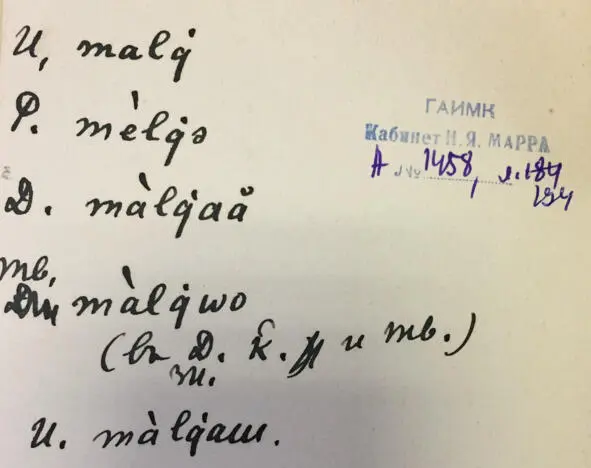 Чеченский язык и академик Марр Н Я Том 2 Архив филолога - фото 184