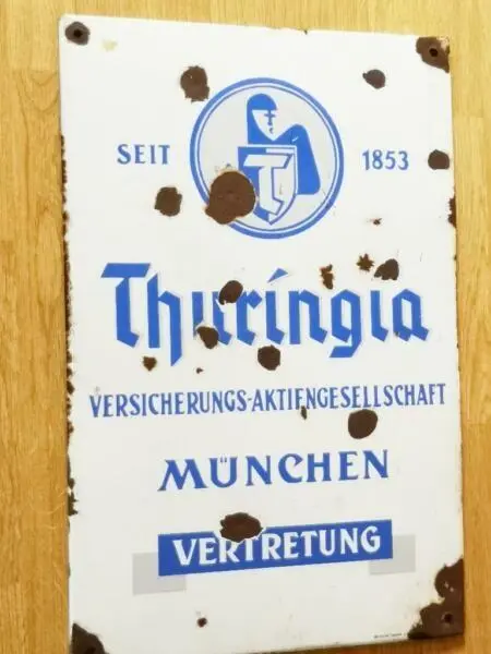 Табличка поржавевшая не прострелянная общества Thuringia в качестве - фото 85