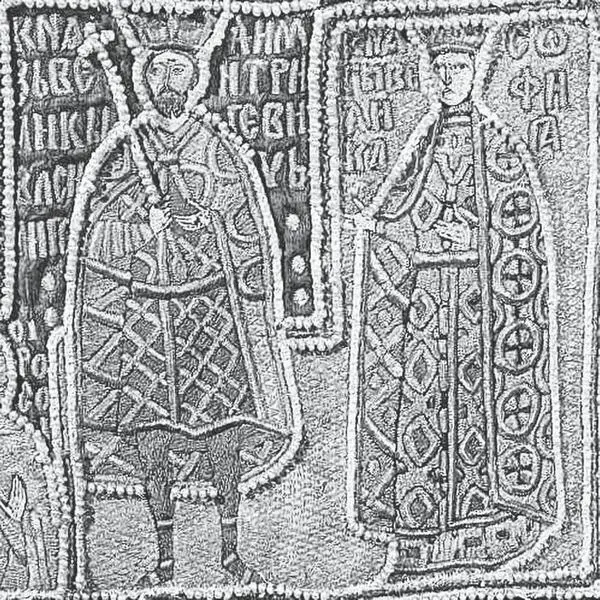 Василий I и Софья Витовтовна на саккосе митрополита Фотия Шитье 14141417 - фото 1