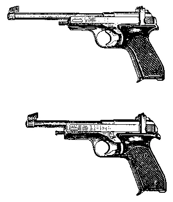 Рис 29 56мм самозарядные пистолеты конструкции Марголина с длинным и - фото 29