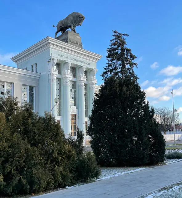 На крыше павильона Мясная промышленность стоит красавец бык Орлов конечно - фото 13